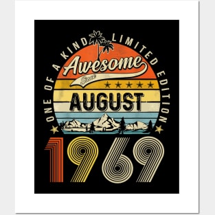 Awesome Since August 1969 Vintage 54th Birthday Posters and Art